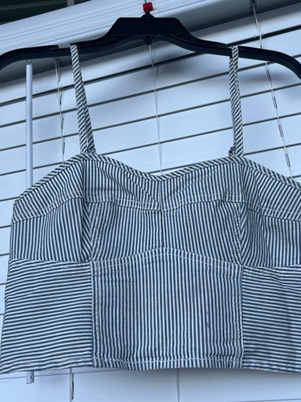 Universal Thread Blue and White Striped Spaghetti Strap Crop Top